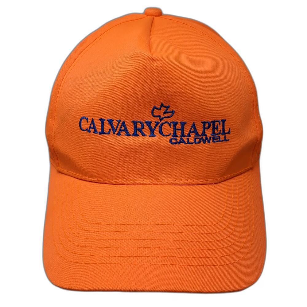 Calvary Chapel Caldwell Orange 5 Panel One Size Snapback Hat Church Christian